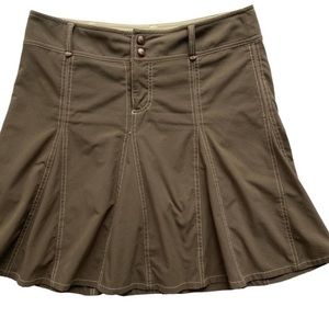 Athleta Whatever Trail Everyday Skort 4 Khaki Pleated Skirt Outdoor Hiking